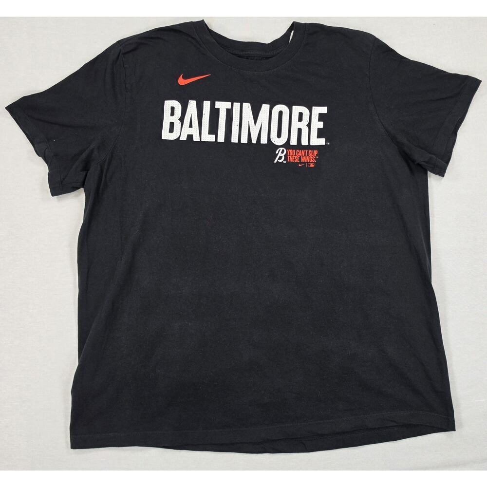 Nike Baltimore Orioles Black City Connect Wordmark T-Shirt Mens XXL Go O's!!